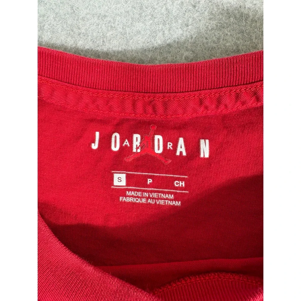 Jordan Mens Red Graphic T-Shirt Jumpman Logo Short Sleeve BV0086-687 Size S